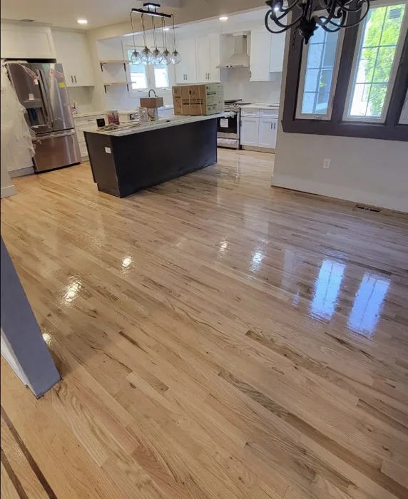 Hardwood flooring in a kitchen