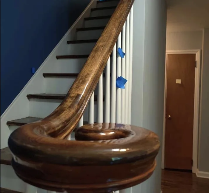 Wood handrail detail