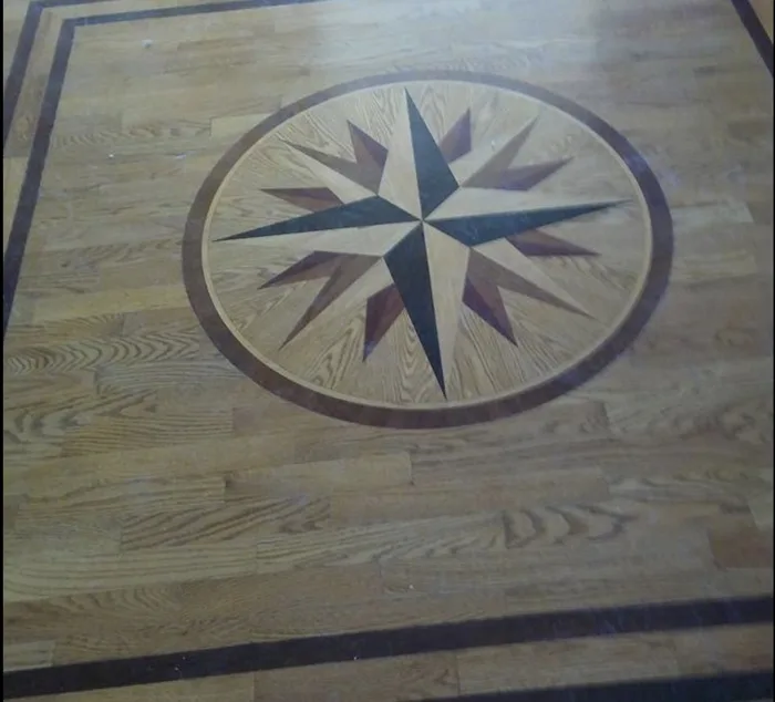 Decorative wood floor detail